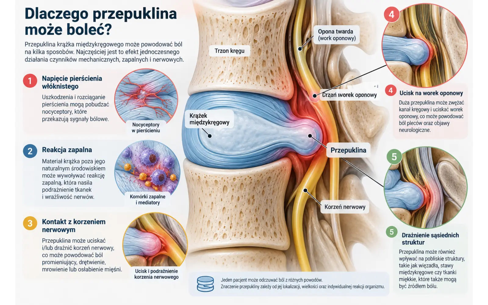 Przepuklina dysku, stan zapalny i korzeń nerwowy